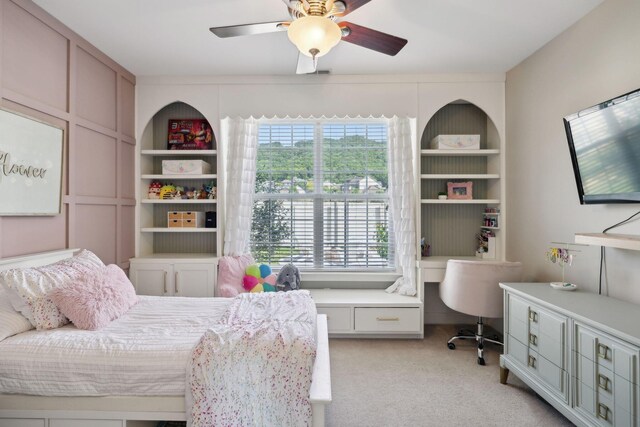 7579 Nightfall Cir, Ooltewah, TN 37363 - bedroom featuring light carpet and ceiling fan