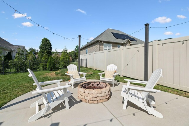 7579 Nightfall Cir, Ooltewah, TN 37363 - view of patio / terrace featuring a fire pit