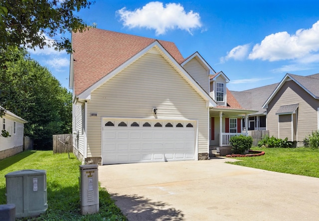 3716 S Jot Dr, Clarksville, TN 37040 - view of front of property featuring a garage, a porch, and driveway