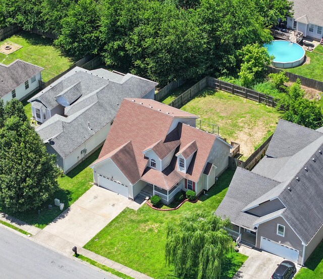 3716 S Jot Dr, Clarksville, TN 37040 - aerial view of residential area with a pool area