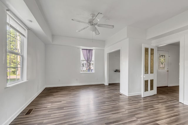 226 Higdon St, Lynnville, TN 38472 - empty room featuring wood finished floors, a ceiling fan, and baseboards