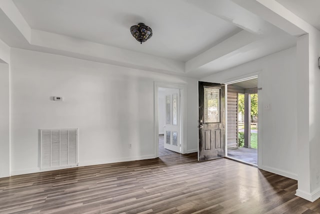 226 Higdon St, Lynnville, TN 38472 - foyer featuring a tray ceiling, wood finished floors, and baseboards