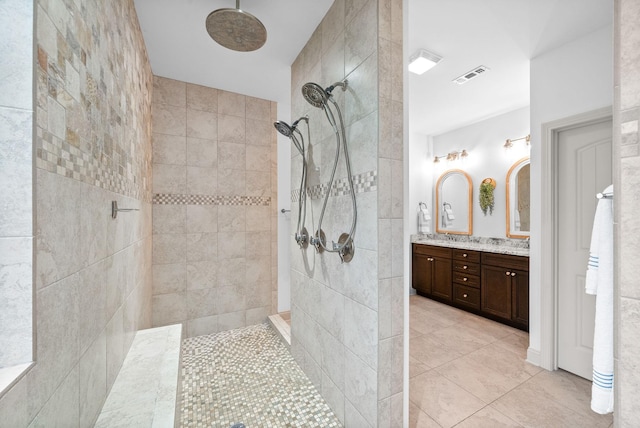 127 Copperstone Dr, Clarksville, TN 37043 - full bathroom featuring walk in shower, tile patterned floors, and vanity