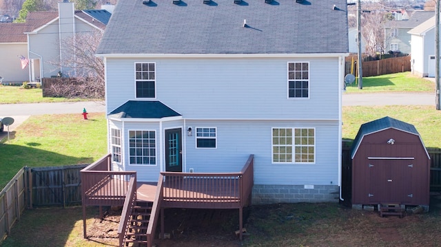 3889 Mackenzie Dr, Clarksville, TN 37042 - back of property featuring a wooden deck, roof with shingles, and stairway