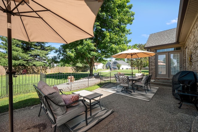 390 Buckingham Blvd, Gallatin, TN 37066 - view of patio with outdoor dining area, french doors, and area for grilling