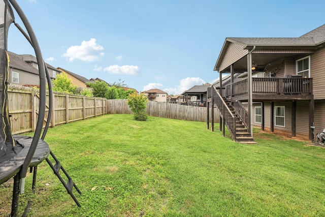 974 Bonellis Ln, Clarksville, TN 37040 - view of yard featuring a deck, stairs, and ceiling fan