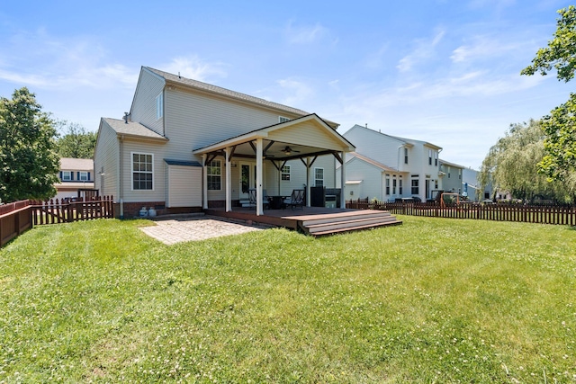 3224 Nolen Ln, Franklin, TN 37064 - rear view of house with ceiling fan, a deck, and a patio area