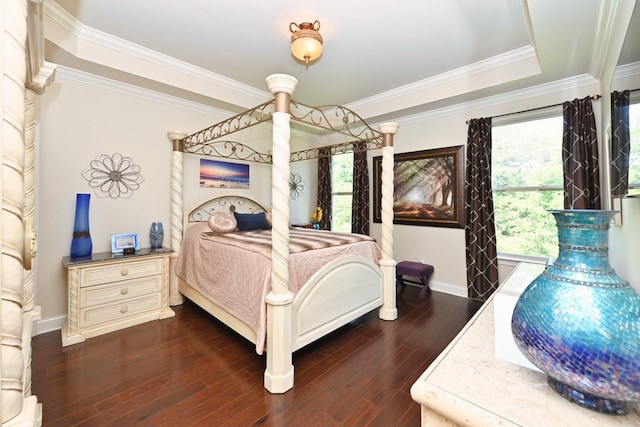 102 Cobbler Cir, Hendersonville, TN 37075 - bedroom featuring baseboards, dark wood-type flooring, and ornamental molding