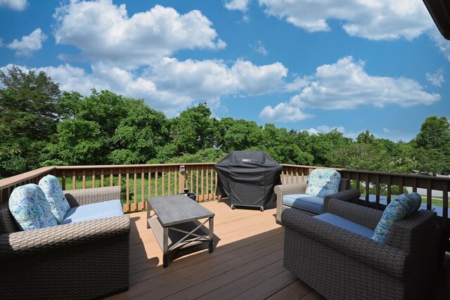 102 Cobbler Cir, Hendersonville, TN 37075 - wooden deck featuring a grill and an outdoor hangout area