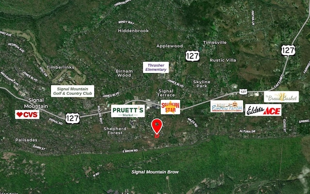 414 Gentlemens Rdg, Signal Mountain, TN 37377 - aerial map of property and surrounding area