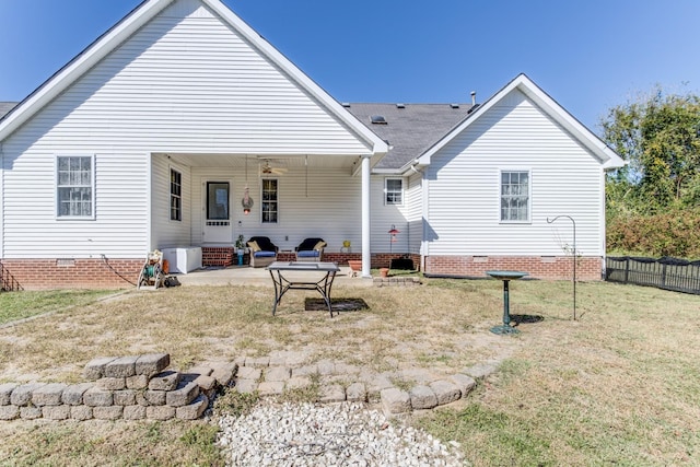 2119 W Lincoln St, Tullahoma, TN 37388 - rear view of house with crawl space and a patio area