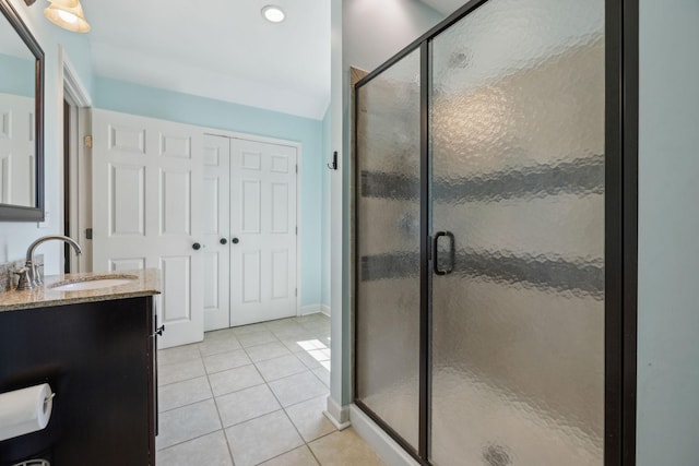 4010 Swift Springs Ct, Goodlettsville, TN 37072 - full bathroom with tile patterned floors, a stall shower, and vanity