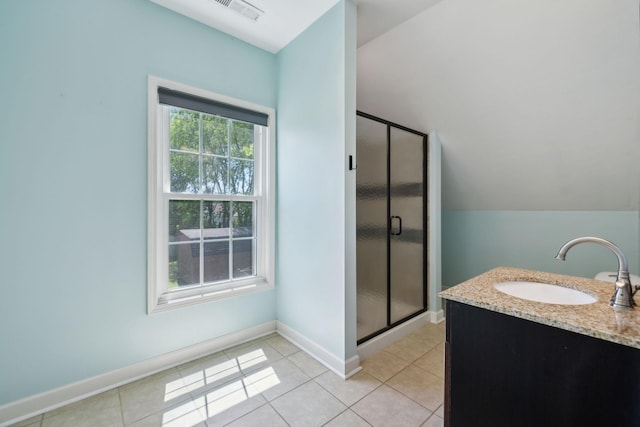 4010 Swift Springs Ct, Goodlettsville, TN 37072 - full bathroom with a shower stall, vanity, tile patterned flooring, and baseboards