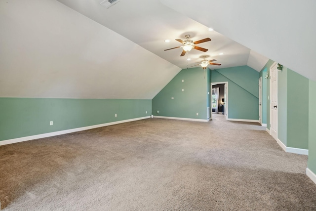 4010 Swift Springs Ct, Goodlettsville, TN 37072 - bonus room with ceiling fan, carpet, lofted ceiling, and baseboards