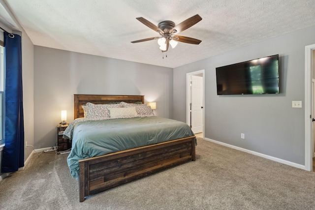 4010 Swift Springs Ct, Goodlettsville, TN 37072 - bedroom with carpet floors, baseboards, a ceiling fan, and a textured ceiling