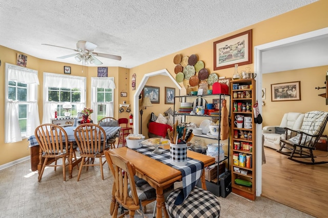 3238 Murphy Ln, Columbia, TN 38401 - dining room featuring a textured ceiling and a ceiling fan