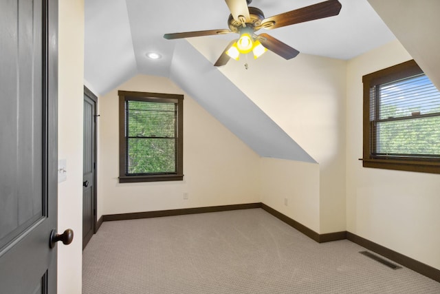 100 Acree Ln, Estill Springs, TN 37330 - bonus room featuring light carpet, plenty of natural light, vaulted ceiling, and recessed lighting