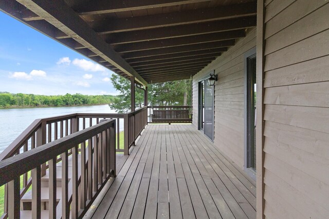 100 Acree Ln, Estill Springs, TN 37330 - wooden terrace with a water view