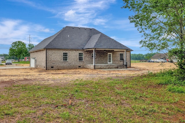 2125 Halls Mill Rd, Unionville, TN 37180 - back of house featuring crawl space, roof with shingles, and brick siding