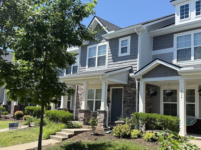 1836 Riverbirch Ln, Hermitage, TN 37076 - craftsman-style house featuring covered porch and stone siding