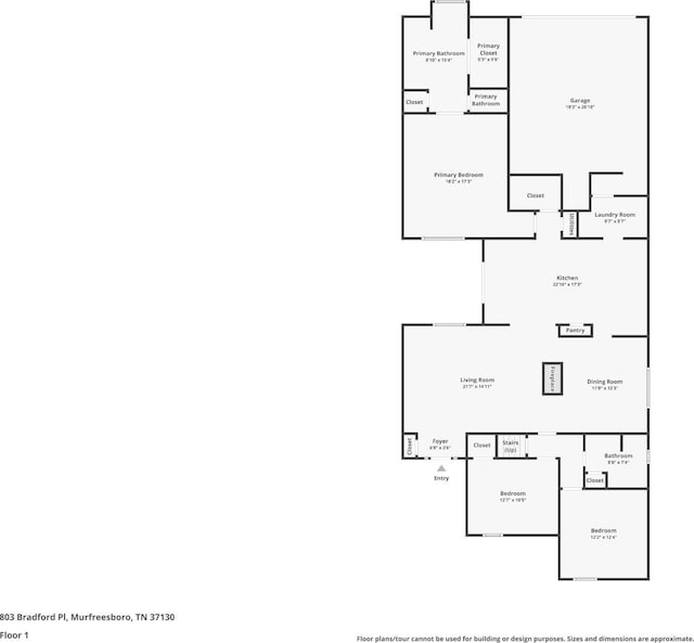 803 Bradford Pl, Murfreesboro, TN 37130 - property floor plan
