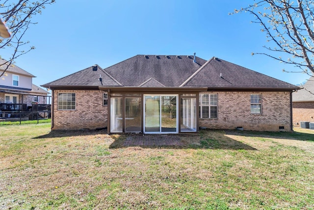 499 Williamsport Dr, Smyrna, TN 37167 - back of property with brick siding, a shingled roof, and crawl space