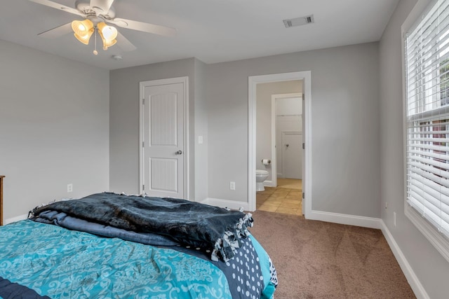201 Abbey Rd, Lebanon, TN 37090 - bedroom with carpet floors, ceiling fan, and connected bathroom