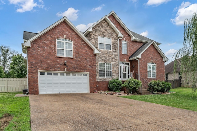 201 Abbey Rd, Lebanon, TN 37090 - traditional-style house with a garage, concrete driveway, and brick siding