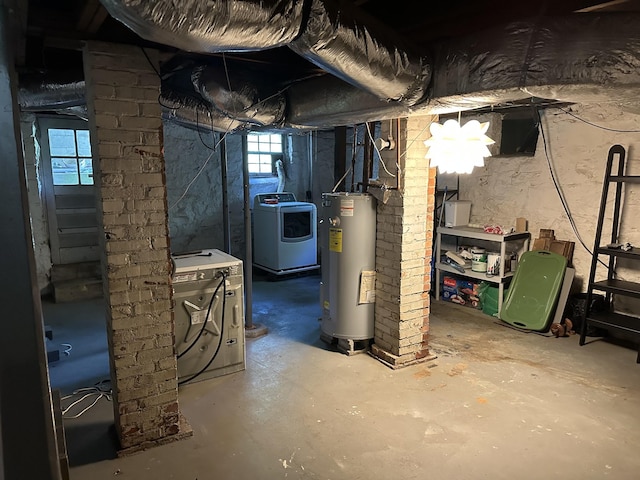 2910 Woodlawn Dr, Nashville, TN 37215 - basement featuring washer / clothes dryer and water heater
