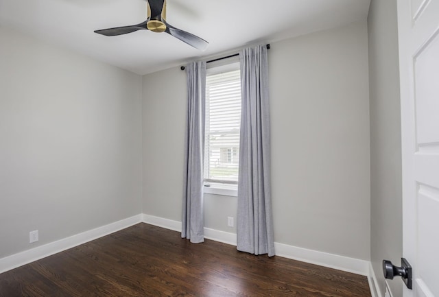 601 Lawrence St, Old Hickory, TN 37138 - empty room featuring ceiling fan, dark wood finished floors, and baseboards