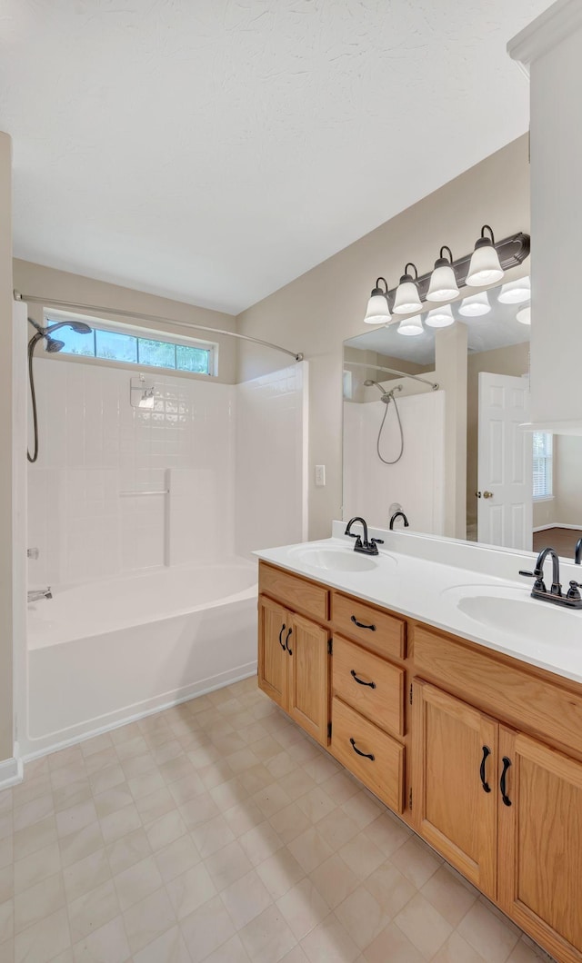 204 Nathan Dr, Goodlettsville, TN 37072 - bathroom with tub / shower combination, double vanity, and tile patterned floors