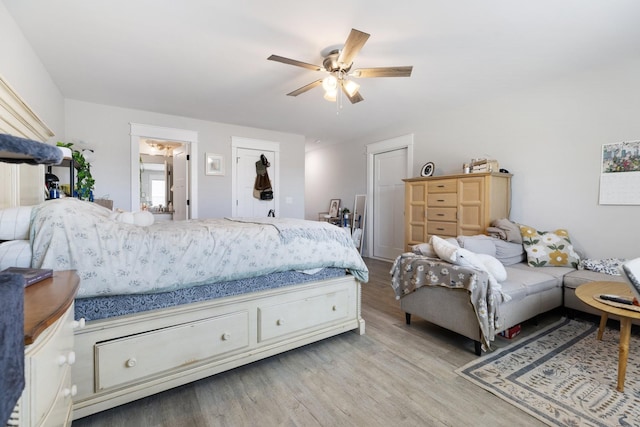 3021 Cambridge Ct, Lewisburg, TN 37091 - bedroom with light wood finished floors and a ceiling fan