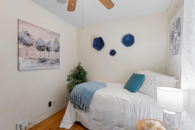 110 Rainbow Cir, Columbia, TN 38401 - bedroom with wood finished floors, baseboards, and ceiling fan