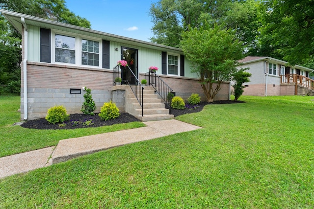 110 Rainbow Cir, Columbia, TN 38401 - ranch-style house with brick siding, a front yard, and crawl space
