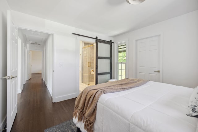 901 Elliston St, Old Hickory, TN 37138 - bedroom with wood finished floors, attic access, baseboards, and connected bathroom