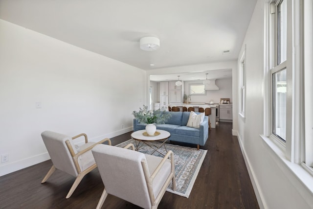 901 Elliston St, Old Hickory, TN 37138 - living area with baseboards and dark wood-style flooring