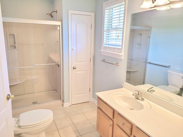 305 Lenox Ct, Springfield, TN 37172 - full bathroom featuring a stall shower, tile patterned flooring, and vanity