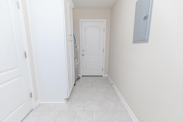 138 Beaver Creek Dr, Portland, TN 37148 - hall featuring electric panel, light tile patterned floors, and baseboards