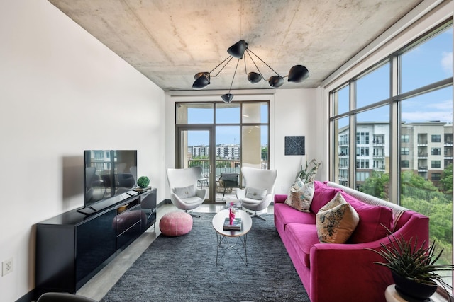 1510 Demonbreun St Unit 711, Nashville, TN 37203 - living area with a chandelier