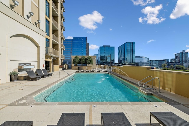 1510 Demonbreun St Unit 711, Nashville, TN 37203 - community pool featuring a view of city and a patio area