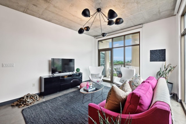 1510 Demonbreun St Unit 711, Nashville, TN 37203 - living area featuring a chandelier