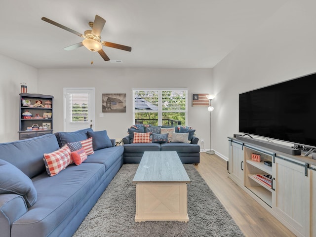 108 Birdie Ct, Dickson, TN 37055 - living room with light wood-type flooring and ceiling fan