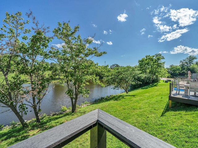 108 Birdie Ct, Dickson, TN 37055 - view of grassy yard with a deck with water view