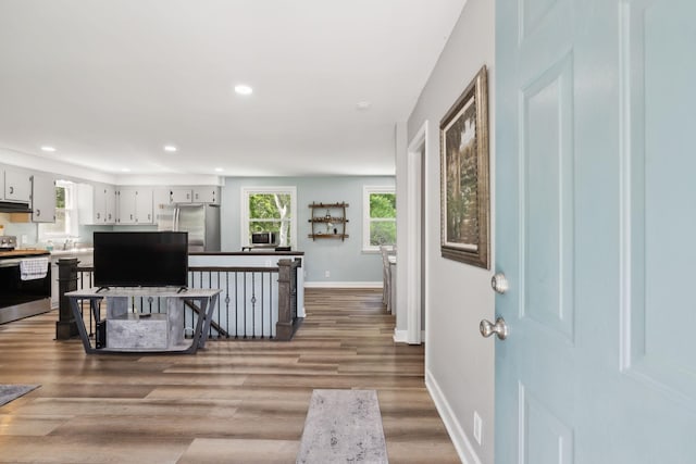 221 Cedar Creek Dr, Mount Juliet, TN 37122 - foyer entrance featuring baseboards, wood finished floors, and recessed lighting