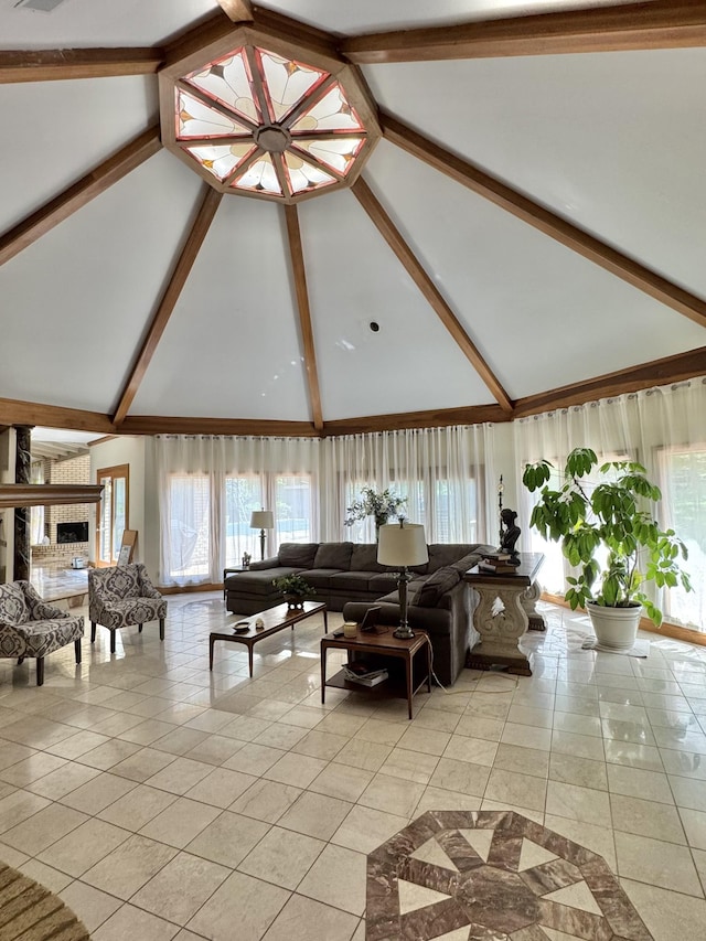 320 Shutes Cv, Old Hickory, TN 37138 - lobby featuring high vaulted ceiling and beamed ceiling