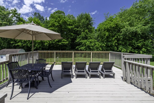 2815 Windy Way, Thompsons Station, TN 37179 - deck with outdoor dining area and view of scattered trees
