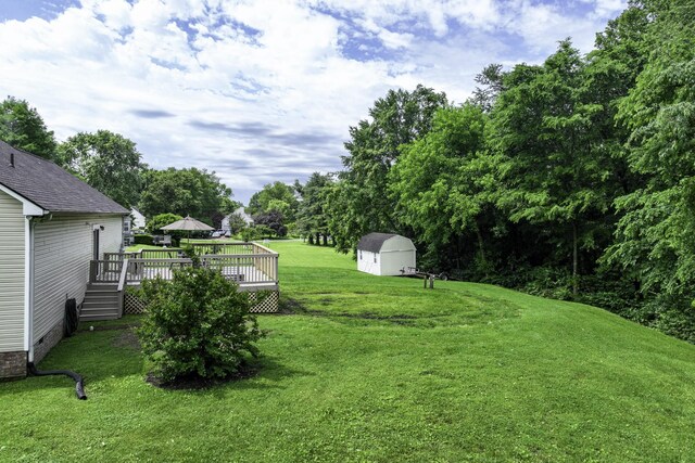 2815 Windy Way, Thompsons Station, TN 37179 - view of green lawn featuring a wooden deck and view of scattered trees