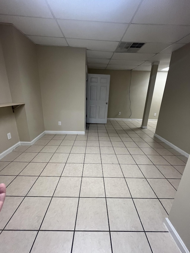 924 Granny White Rd, Clarksville, TN 37040 - unfurnished room with a paneled ceiling, baseboards, and light tile patterned floors