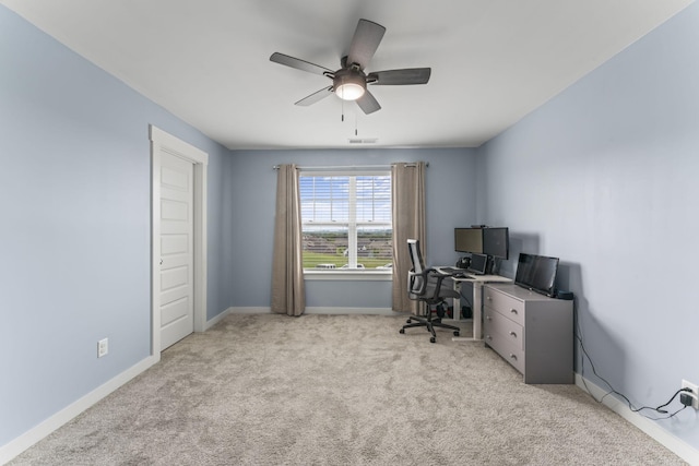 360 Gulfstream Dr, Gallatin, TN 37066 - carpeted home office featuring ceiling fan and baseboards