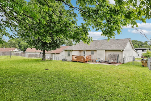 3408 Bruner Ct, Nashville, TN 37211 - rear view of house featuring a wooden deck and central air condition unit